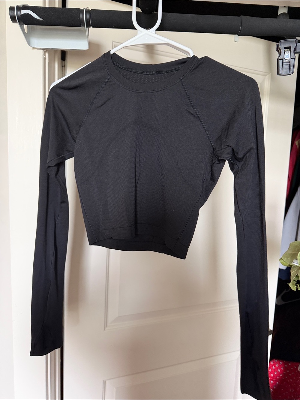 Lululemon Long Sleeve Black Crop Performance Top